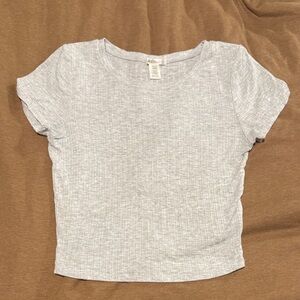 Bozzolo Heather Gray Ribbed Top